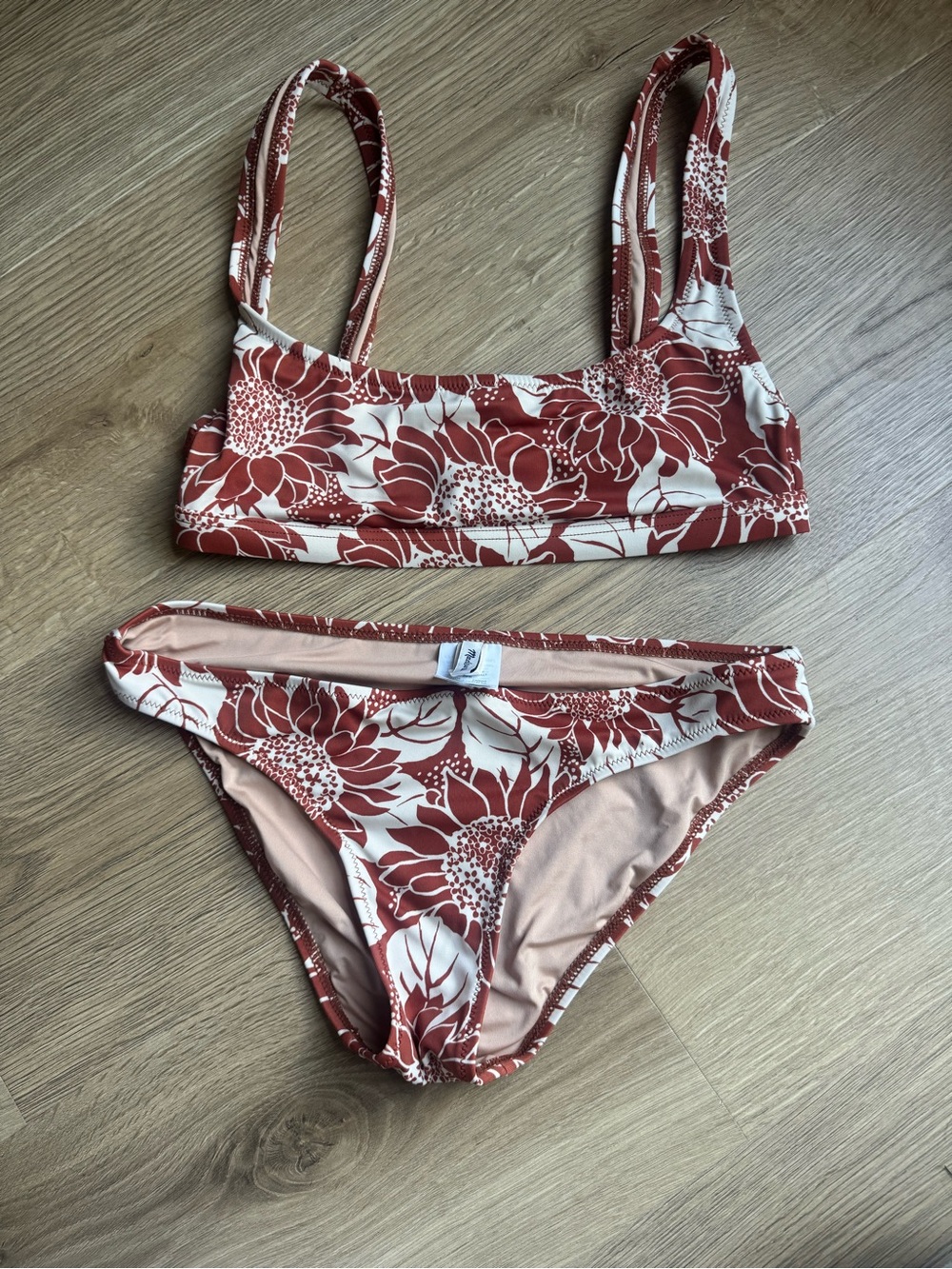 Madewell Swim Rust Floral Bikini Set